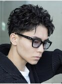 大分メンズツーブロック刈り上げベリーショートフェザーパーマ