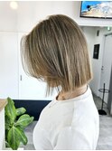 きりっぱなしボブ オリーブベージュ
