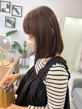 エルフ(elf) ボブ/レイヤーボブ/ブリーチなしダブルカラー/くすみベージュ