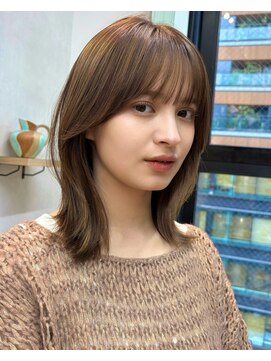 ガーデン 銀座(GARDEN) 顔まわりレイヤー/くびれ/小顔/ココアベージュ/ミディアム/銀座