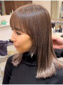 大人ハイライトプラチナベージュ