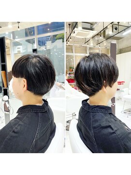 レンジシ オモテサンドウ(RENJISHI omotesando) ワイドバングのアシンメトリーショート！＜本橋寛道＞