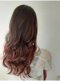 ロング×ピンクグラデーション