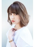 外はねボブ×アーモンドカラー【新宿/新宿駅/新宿南口】