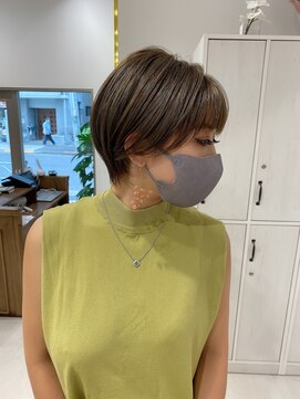 ネイロ 錦糸町(NeiRo) ボブカーキグレージュマッシュショート大人かわいい