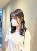 ダブルカラーケアブリーチベージュカラーインナーカラーミニボブ