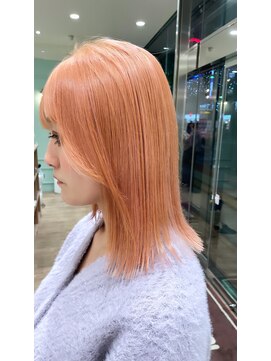 モリオフロムロンドン 大宮店(morio from London) 【ケアブリーチ×コーラルピンク】