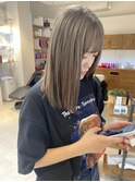 グレージュカラーハイトーンカラーブリーチ1回透明感カラー