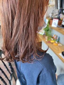 ルプラ カルム(le-pla Calme) orange×ミディアムボブ/ニュアンスカラー　20代30代40代