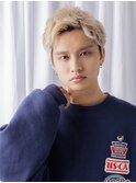 10代20代かき上げホワイトブロンドフェザーパーマa北浦和