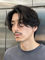 フェザーパーマメンズパーマセンターパートニュアンスパーマ