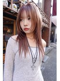 韓国ヘアーハッシュカットレイヤーカットグレージュブリーチ無し