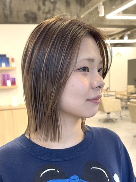 エルヘアメゾン(el. hair maison) テディブラウンハイライト静岡ショートボブ白髪ぼかし韓国ボブ
