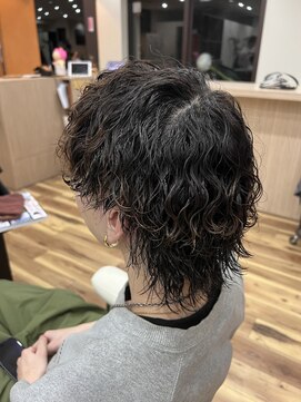 波巻きパーマ×ウルフカット[稲毛/稲毛駅/メンズパーマ]