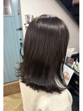 似合わせカット切りっぱなし ミディアム　ボブ