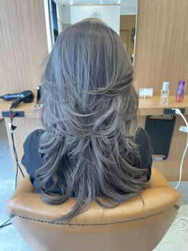 アクセスムーン 上水戸店(Access Moon) 着物ヘア/ダークアッシュ/ミディアムレイヤーカット