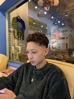 フォーコーナーズカットショップフェイビーズ 名古屋西(FourCornersCutShop favey's)&nbsp;フェードスタイル ラフパーマ オールバック
