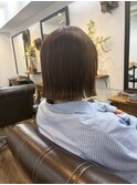  &nbsp;&nbsp;&nbsp;縮毛矯正で叶う◎ぱつっと顎ラインボブ×明るめカラー