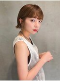 Lien☆外ハネミニボブ×ワイドバング×マロンベージュ　立川