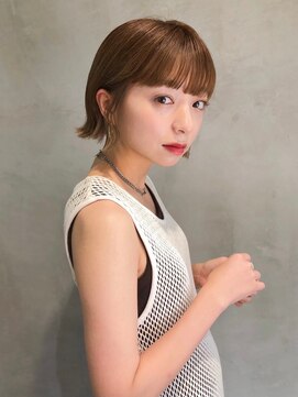 ルーク 立川(LUK) Lien☆外ハネミニボブ×ワイドバング×マロンベージュ 立川