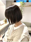 ぱつっとボブ ×   とろみベージュな暗髪