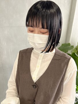 ティティ(TiTi) 小顔ナチュラルボブヘア20代30代40代/外ハネ[TiTi_福田りの]