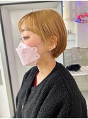 ダブルカラーオレンジベージュカラーケアブリーチ韓国ハイトーン