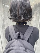テントヘアー(tent hair) 暗髪ラベンダーグレージュ＋ミニボブパーマstyle*