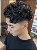 ラルフカールツイストパーマフェードツーブロックメンズパーマ