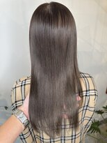 ピークスヘア(peaks hair) グレージュブリーチありグレーアッシュ髪質改善透明感カラー堀江