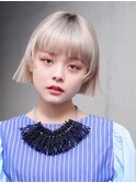 【SHARON原宿】ホワイトブロンド×トレンド姫カットボブ