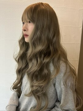 メゾンアクア 表参道(Maison ACQUA) ☆ブリーチなしダブルカラー オリーブ オリーブベージュ ボブ