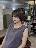 コンパクトショート×チャコールベージュ