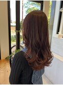 アプリコットブラウンをウェーブ巻きで♪
