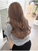 韓国ヘア顔周りレイヤーミルクティーベージュグレージュ暗め原宿