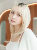20代30代ミディアム顔周りレイヤーカット髪質改善ストレート
