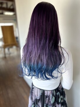 ラクレ(d.la cle) バイオレットとブルーのグラデーションカラー【ラクレ/西大分】