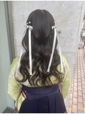 ハーフツイン、ribbon袴ヘア
