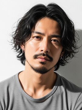 ハロオム(Halo homme) 朝ラクメンズウェーブパーマ｜ミディアムで動き演出