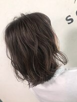 ヘアーアンドスパソシット(HAIR&SPA SOCIT) 外ハネミディ×ラベンダーベージュ