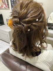 ヘアアレンジ・ヘアセット・ハーフアップ