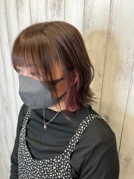 アイズ 本厚木(AIZU) ブラウン×ピンクヴァイオレットイヤリングカラー