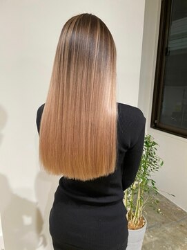 メリー オオサカ(Merly Osaka) 暖色バレイヤージュ_ほんのりオレンジベージュ_