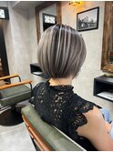 バレイヤージュ、ココアベージュ、ハイライト、グレージュカラー