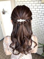 ハーフアップ　ヘアセット　お呼ばれヘア