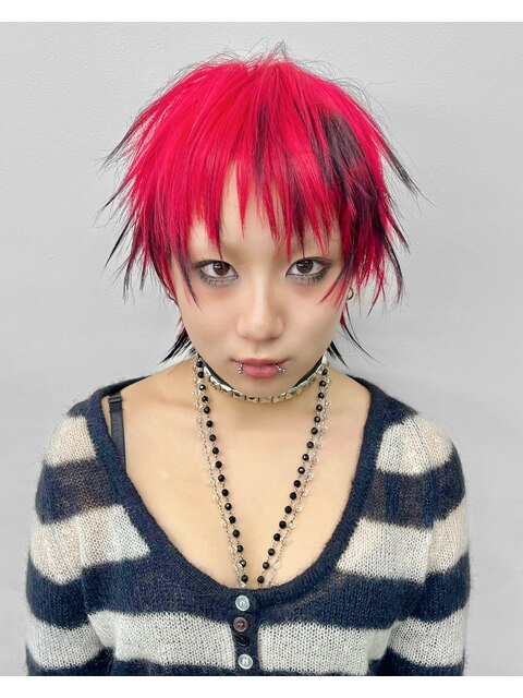 red × black punk style