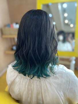 アサンタ サナ(Asante sana) 【Asante】裾カラー/ターコイズグリーン/10代20代30代/個性派