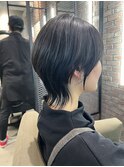 ブルーブラックステップボーンカットオンブレヘルシースタイル