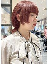 ラボヌールヘアー 札幌店(La Bonheur hair etoile) 【熊澤】ぱっつんウルフ/カシスピンク/リンクトリートメント