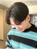 センターパートニュアンスパーマセンター分けワンカールパーマ